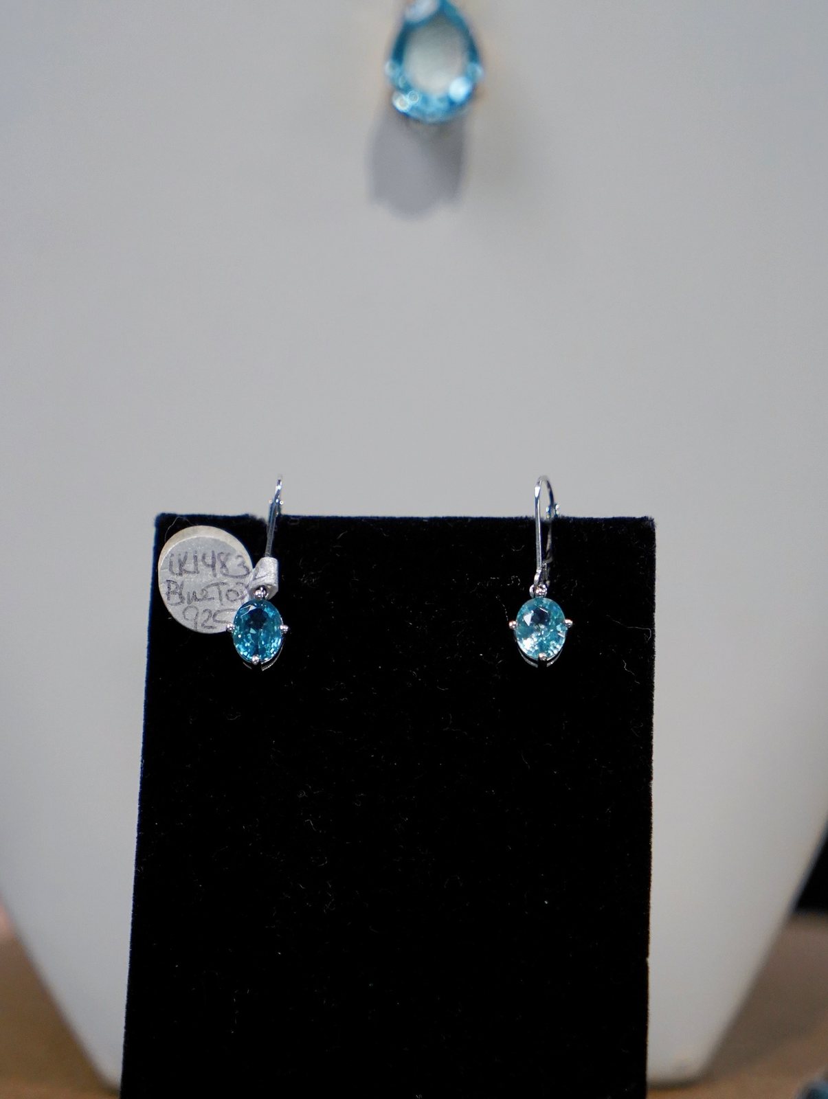 Aqua gemstone drop earrings