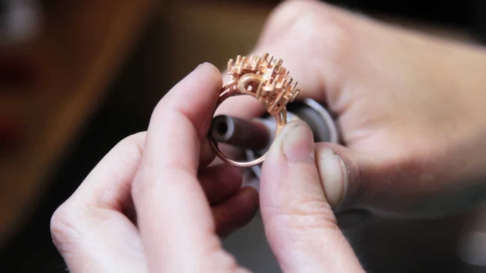 A ring being polished