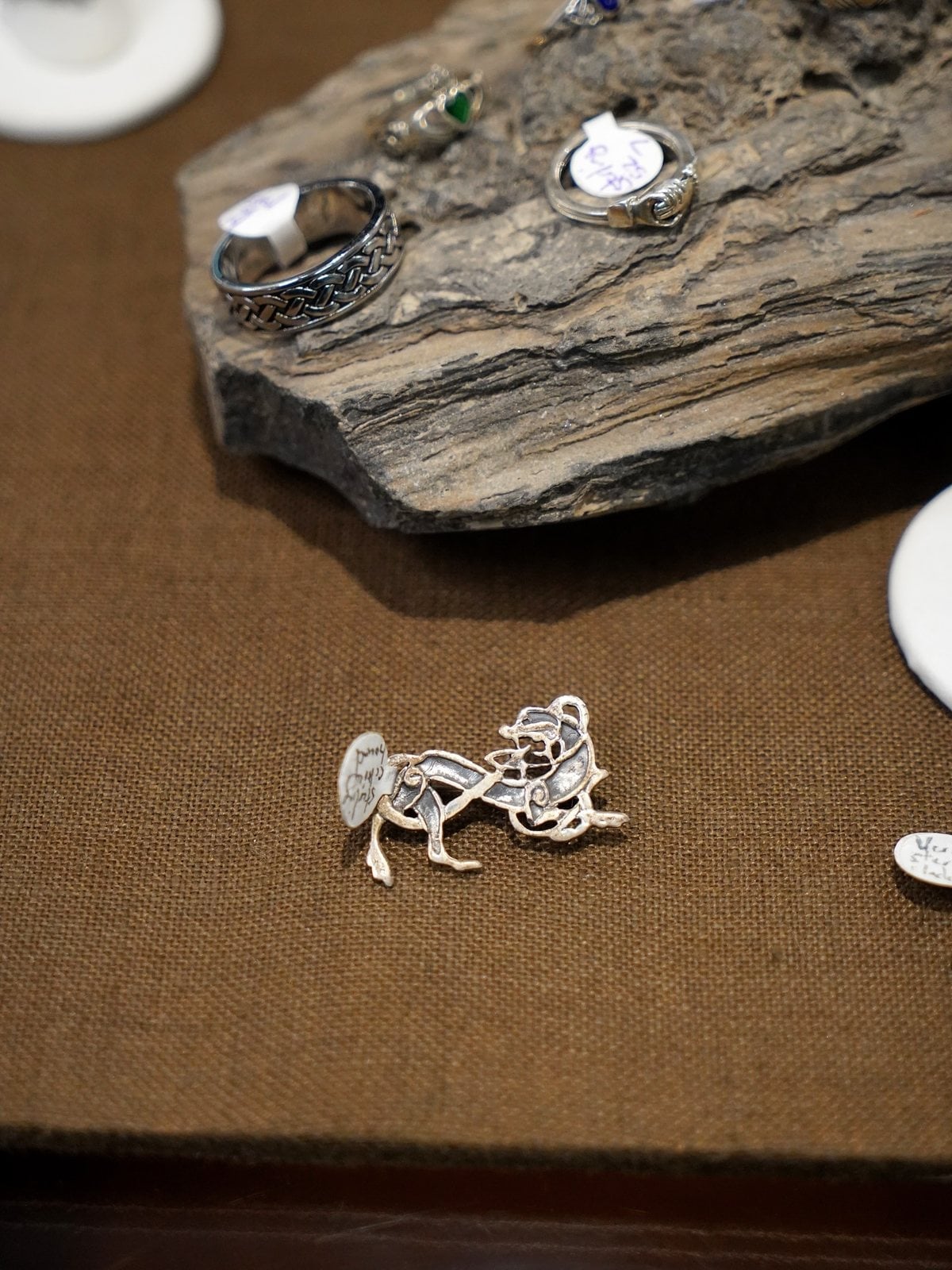 A silver brooch