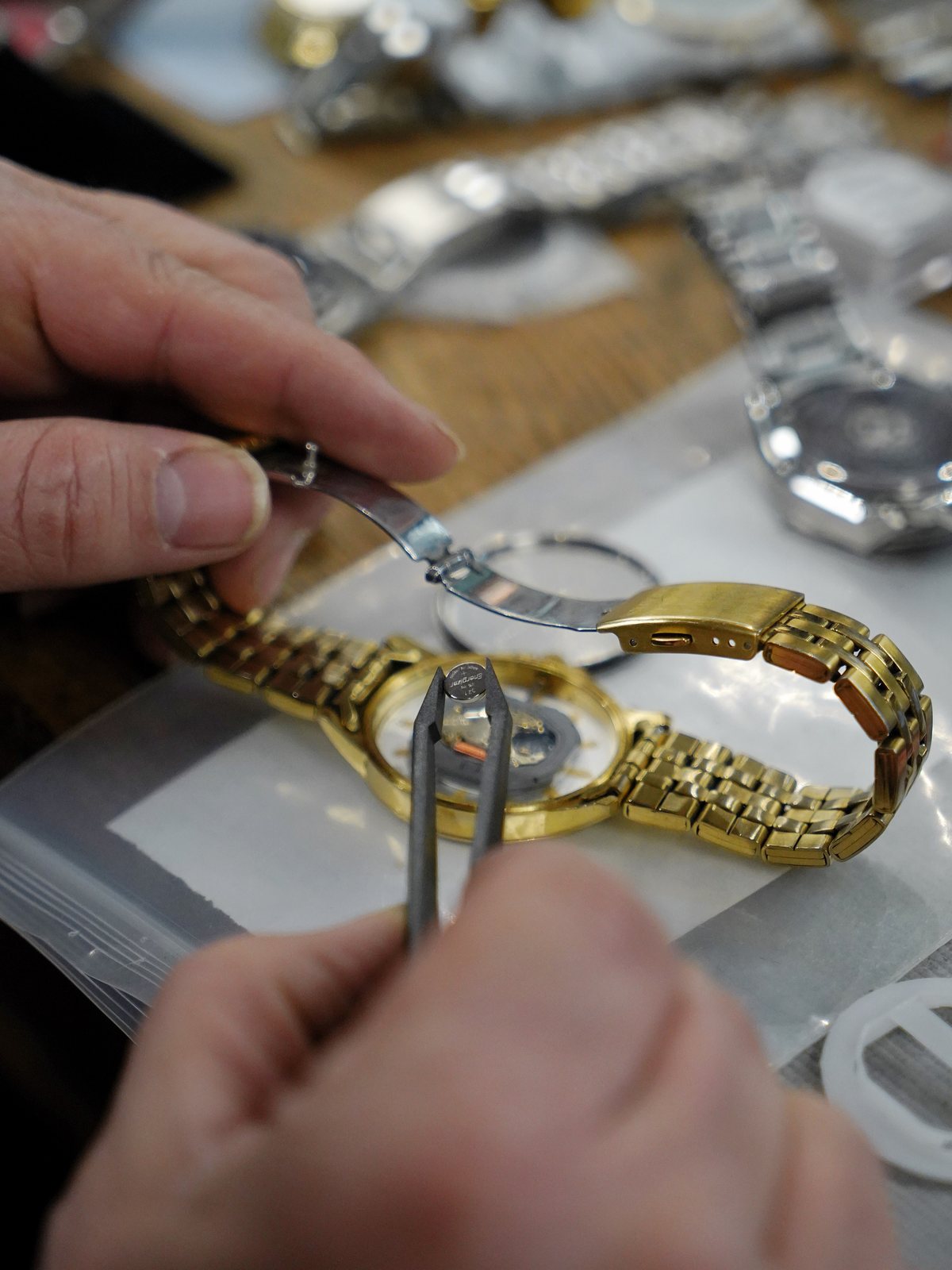 Watch battery change at the bench